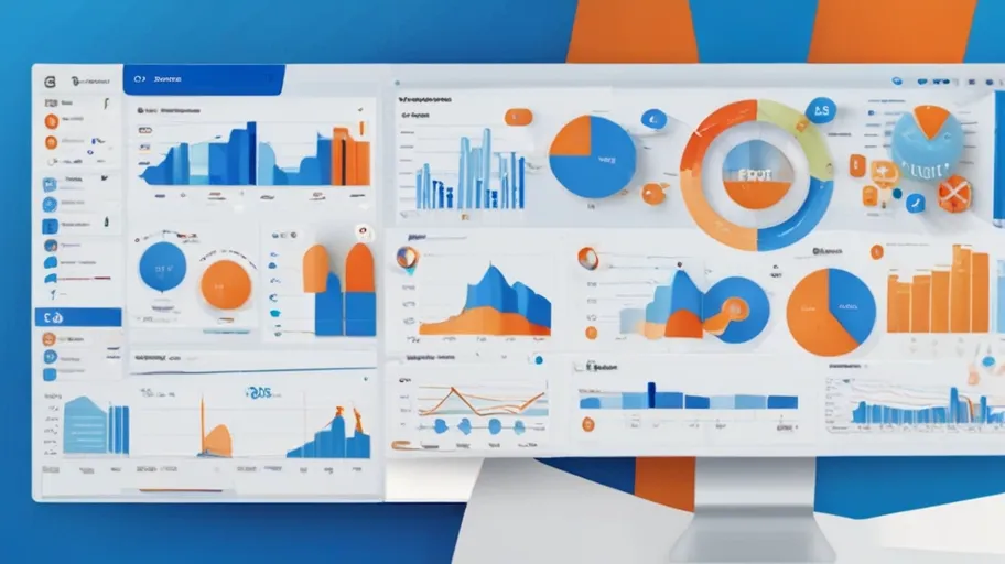 Dashboard showing SEO analytics and social media performance insights side by side