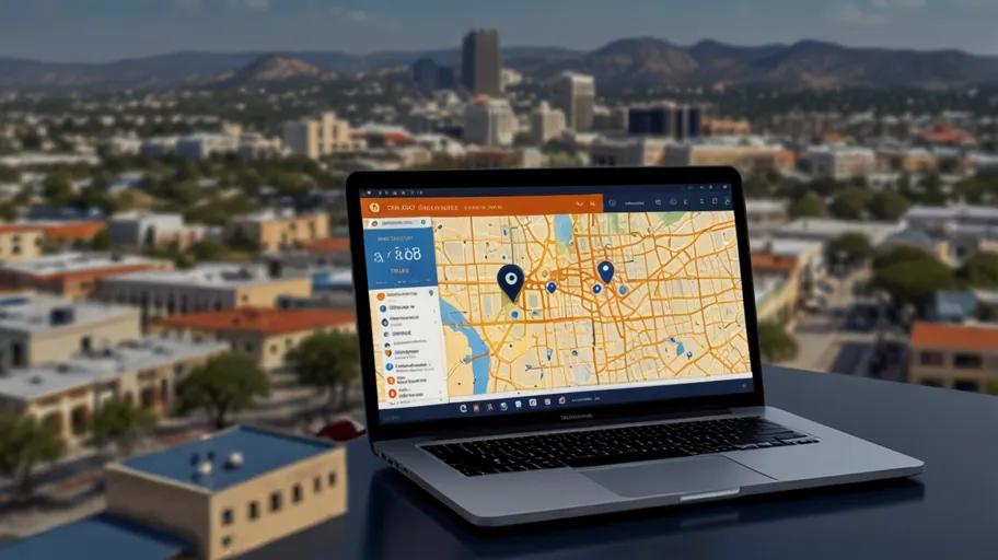 Graph showing improved local search rankings for businesses in San Marcos