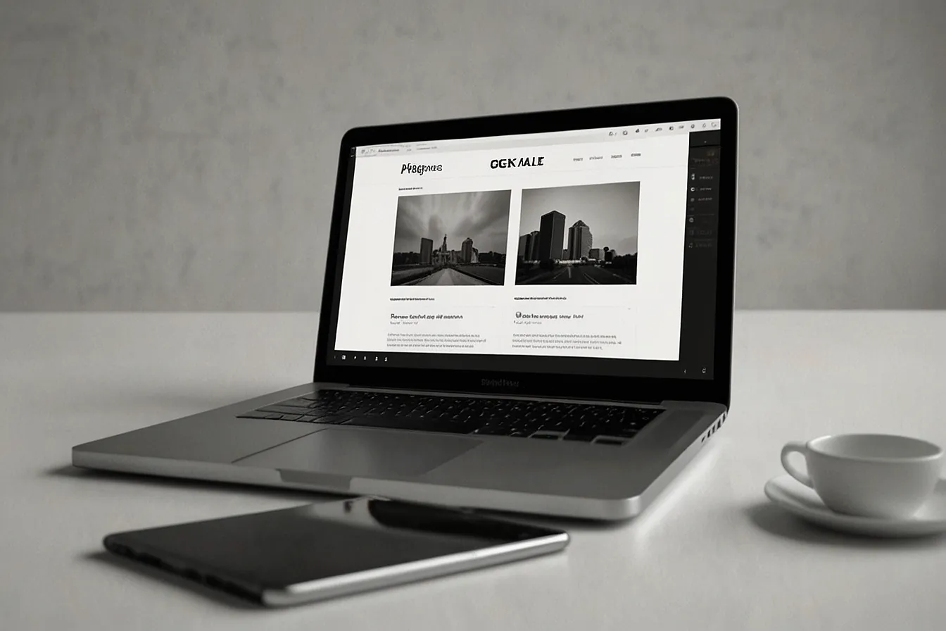 Responsive minimal portfolio website with intuitive navigation and professional branding